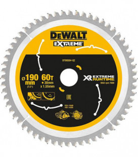 Lame de scie circulaire manuelle, DT99564, XR Extreme Runtime 60Z 190/30mm pour scie circulaire manuelle