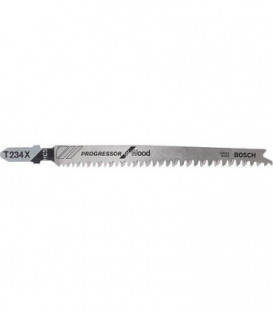 Lames de scie sauteuse BOSCH T234X, L : 117mm, 5 pieces, pour coupe droite propre du bois