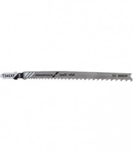 Lames de scie sauteuse BOSCH T345XF, L : 132mm, 5 pieces, pour bois avec metal