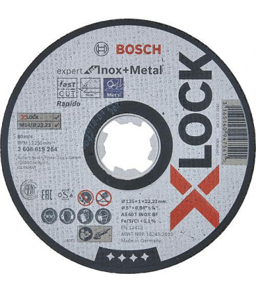 Disque a tronconner BOSCH® pr acier et inox ac insert X - Lock diam. 125 x 1,0 mm