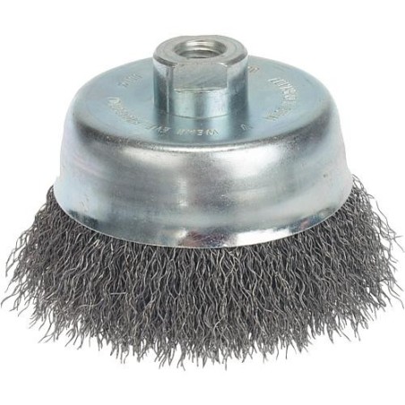 Brosse Fil d'acier ondule 0,30 mm 60 mm x M 14 x 2,0
