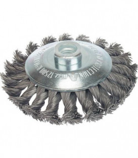 Brosse conique tressee Fil d'acier 0,50 mm 100 mm x M 14 x 2,0