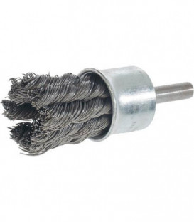 Brosse pinceau tressee Fil d'acier 0,35 mm 19 mm, Tige 6,0 mm