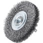 Brosse ronde fil metallique ondule 0,20mm diam. 70mm avec tige 6mm