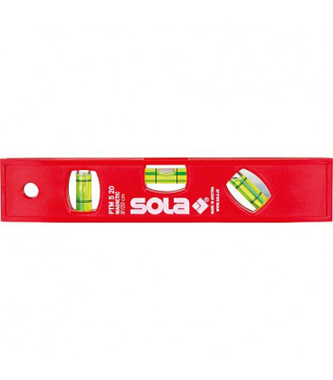 Niveau a bulle aimanté Torpedo PTM 5 en plastique - fioles pour mesure 45° + verticale + horizontale