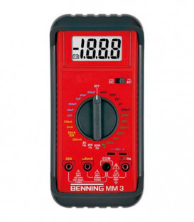 Multimetre numerique et selection manuelle de la plage de mesure BENNING MM3