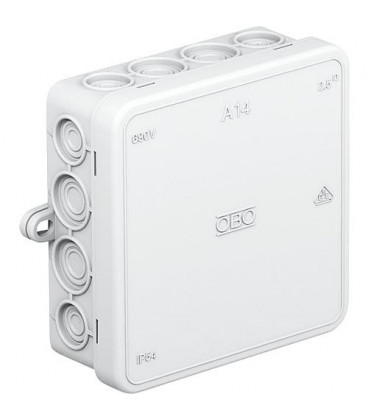 OBO Boite de dérivation A14 hxlxp: 90x90x35mm, gris clair