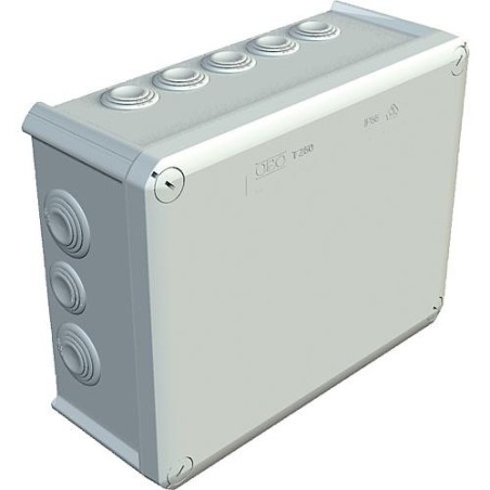 Boite de derivation Thermoplast 9 x M25 + 7xM32, IP 66 Type T 250, gris clair / 1pc