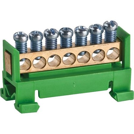 Borne de neutre et terre jaune-vert, type 60/S 7 1 pc