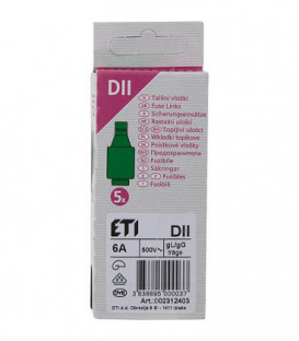 Diazed cartouche fusible DII 6 A 1 paquet de 5 pcs
