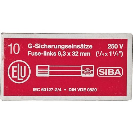 Fusible p courant faible 1,6 A a action instantanee 1 sachet de 10 pcs, 6,3x32mm