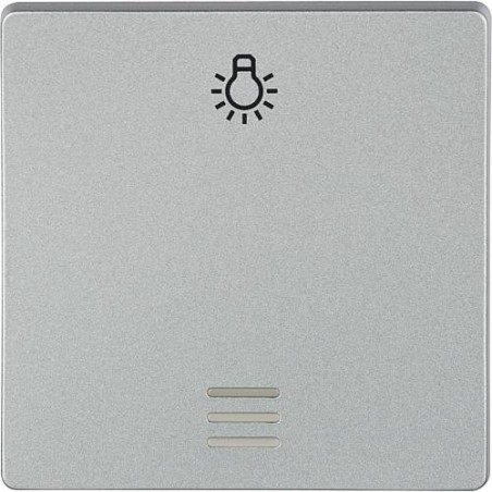 Interrupteur a bascule avec symbole lumiere et fenetre aluminium metallique 55x55 mm type de protection IP20 1pc