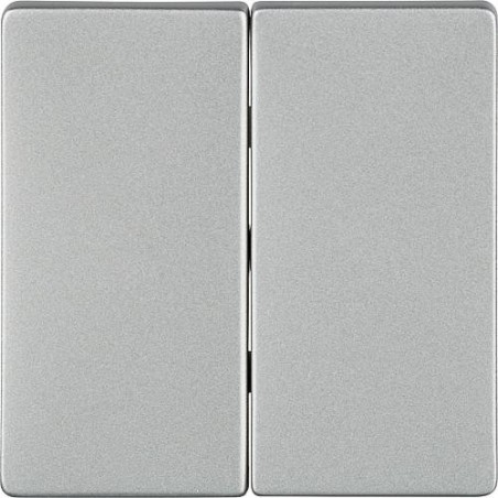 Interrupteur a bascule 2 boutons neutre Aluminium metallique 55 mm x 55 mm Type de protection IP20  1 pc