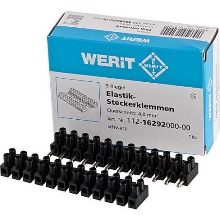 Dominos a prise en PVC 12 pieces noir 2,5 mm² 1 sachet de 5 pcs