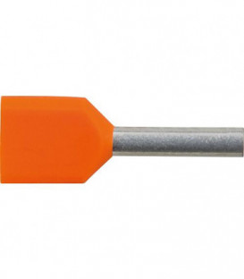 Cosse jumelle isolee 0,50 x 15 orange, sachet a 500 Pieces