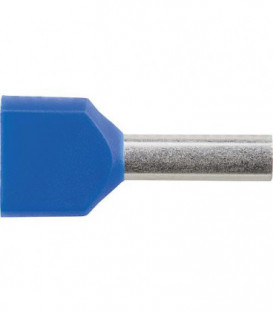 Cosse jumelle isolee 2,5 x 18,5 bleu, sachet a 100 Pieces