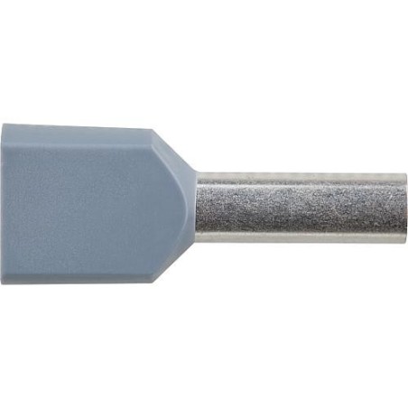 Cosse jumelle isolee 4,0 x 23 gris, sachet a 100 Pieces