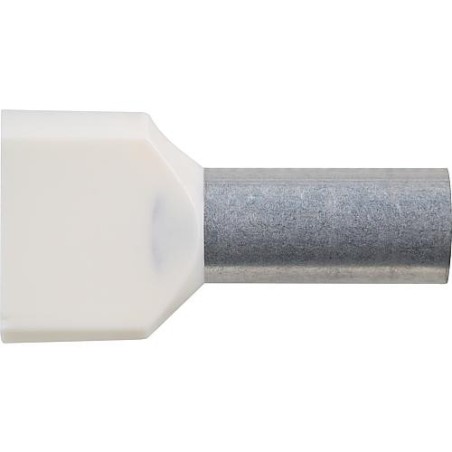 Cosse jumelle isolee 10,0 x 26 creme, sachet a 100 Pieces