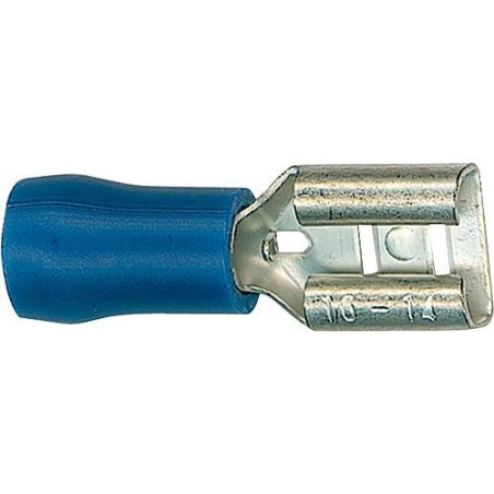 Manchon connecteur plat semi-isole 2,5 mm², 4,8 x 0,5 mm couleur bleu, emballage  :  100 pcs
