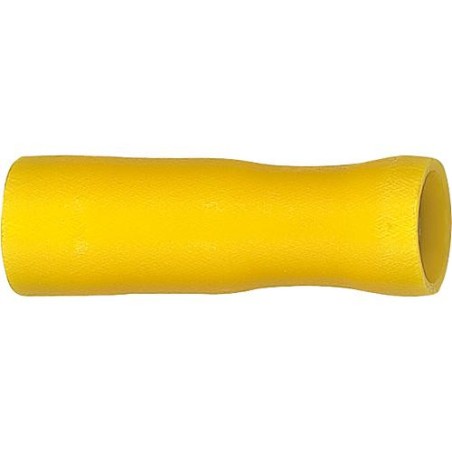 Fiche coaxial isolee 5,5 mm², 5,0 mm couleur jaune, emballage  :  100 pcs