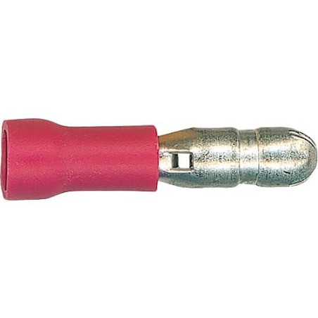 Fiche coaxial semi-isolee 1,25 mm², 4,0 mm Couleur rouge, emballage  :  100 pcs