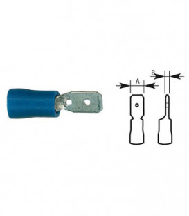 Cosse de cable T CON.MH jusqu'a 2,5 mm², 4.8 x 0,8 mm bleu 100 pieces