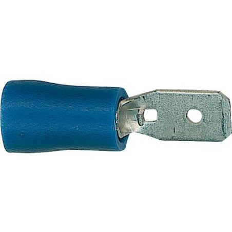 Manchon connecteur plat semi-isole 2,5 mm², 6,3 x 0,8 mm couleur bleu, emballage  :  100 pcs