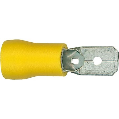 Manchon connecteur plat semi-isole 5,5 mm², 6,3 x 0,8 mm couleur jaune, emballage  :  100 pcs