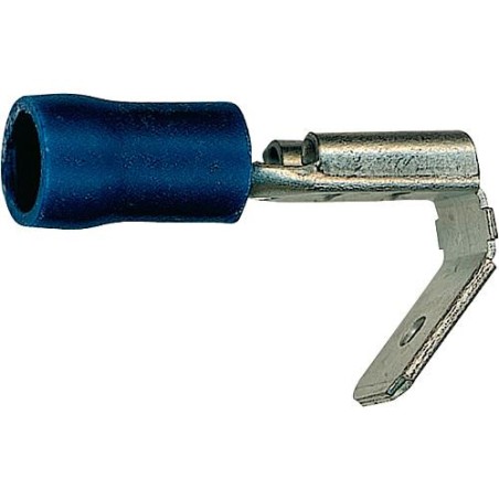Cosse Faston avec derivation semi-isolee, 2,5 mm², 6,3 x 0,8mm Couleur bleu, emballage  :  100 pcs