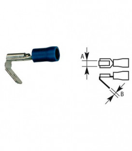 Cosse Faston avec derivation semi-isolee, 2,5 mm², 6,3 x 0,8mm Couleur bleu, emballage  :  100 pcs