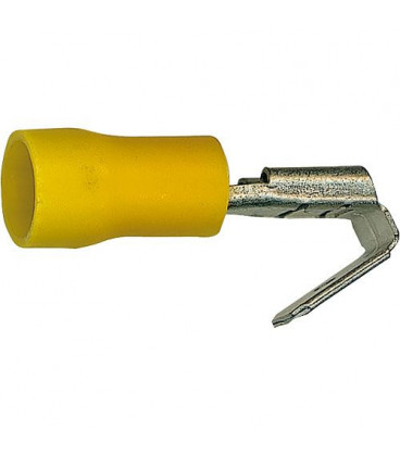 Cosse Faston avec derivation isolee, 5,5 mm², 6,3 x 0,8 mm couleur jaune, emballage  :  100 pcs