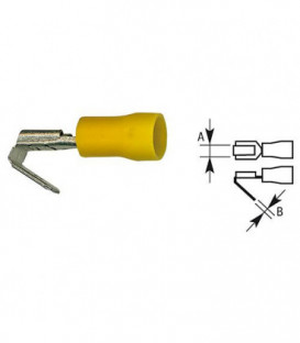 Cosse Faston avec derivation isolee, 5,5 mm², 6,3 x 0,8 mm couleur jaune, emballage  :  100 pcs
