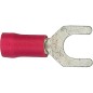 Cosse de cable en forme fourchu isolee, 1,25 mm², 6,4 mm Couleur rouge, emballage  :  100 pcs