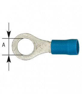 Cosse de cable en forme de bague isolee, 2,5 mm², 5,3 mm Couleur bleu, emballage  :  100 pcs