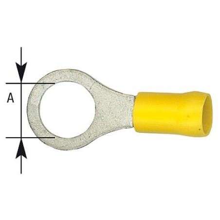 Cosse de cable en forme de bague isolee, 5,5 mm², 5,3 mm Couleur jaune, emballage  :  100 pcs