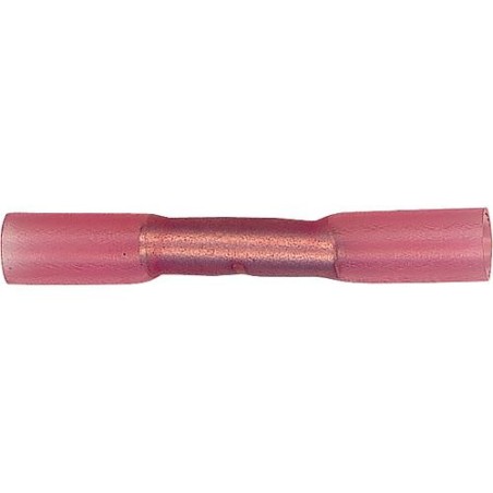 Aboutage avec isolation de gaine thermoretractable, 0,5 - 1,25mm² couleur rouge, emballage  :  20 pcs