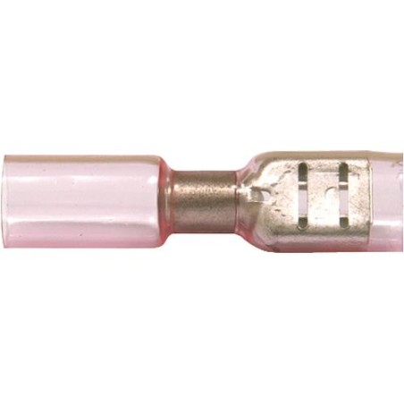 Cosse fiche plate 6,3 mm avec gaine isolante thermoretractable, 1,25 - 2,5mm² couleur bleu, emballage  :  10 pcs