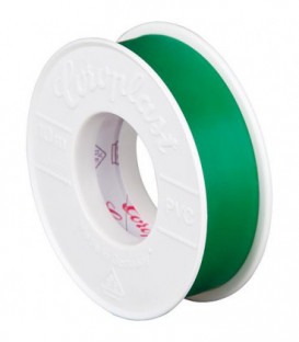 Rubant isolant pour l'electricite vert largeur 15 mm longueur 10 metres