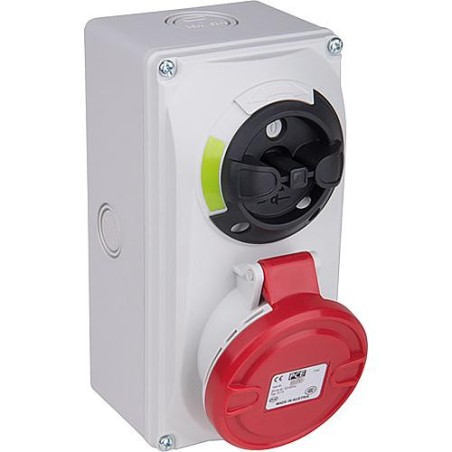 CEE-Prise murale 16A, 400V verrouillage pour désactiver, IPP44, raccord à vis