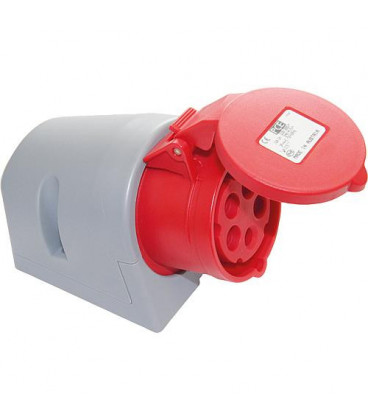 Prise murale CEE Turbo IP44 400V, 32A rouge/gris, sans vis