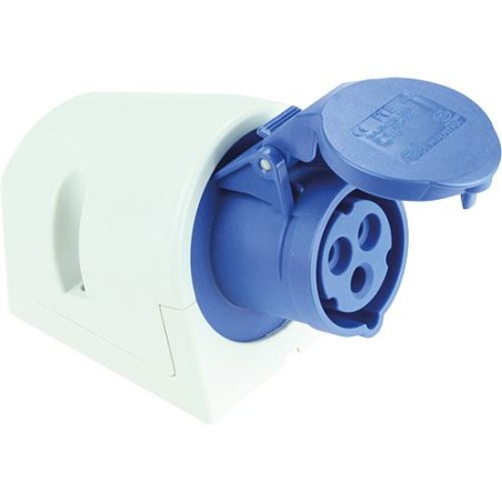 Prise murale CEE IP44 230V, 16A bleu/gris