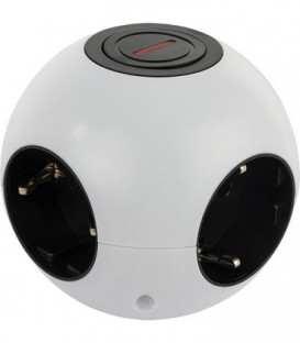 POWERGLOBE multiprise Design blanc/noir, 230V/50Hz, 16A