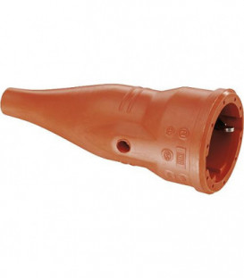 Accouplement de prise de courant de securite caoutchouc noir, 10/16A 250V