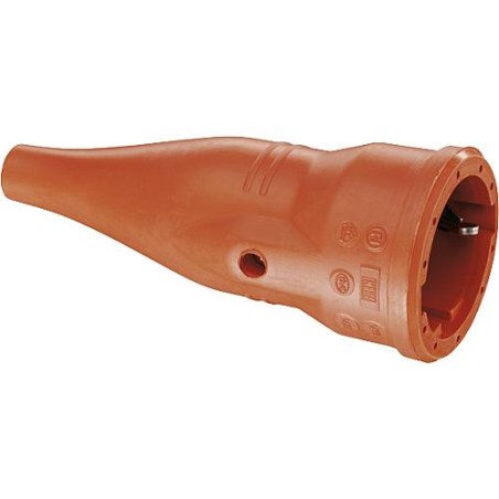 Accouplement de prise de courant de securite caoutchouc noir, 10/16A 250V