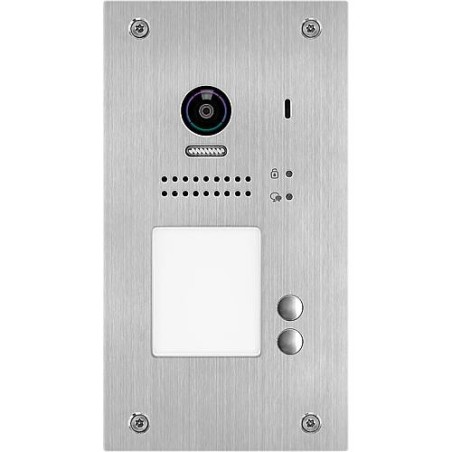 Interphone vidéo VT200 encastré, 2x sonnettes, inox lxhxp: 120x220x2 mm