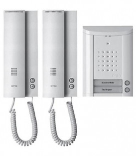 Interphone porte Ritto Entravox 2 maisons, blanc/blanc