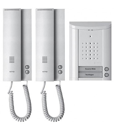 Interphone porte Ritto Entravox 2 maisons, blanc/blanc