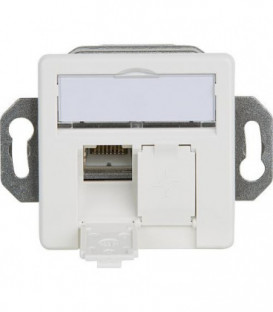 Boite de raccordement, blanc alpin AMJ45/B 8 K encastré/50 Cat.6A(IEC) montage au sol, 1xRJ45, 1 piece *BG*