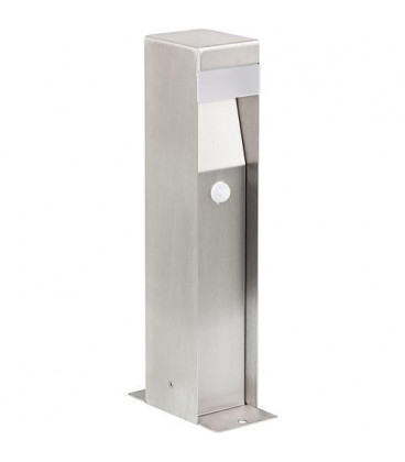 Lampe jardin en inox brossé LED 1,8 W - 200 lm, 400 mm 2 prises, détecteur de mouvement