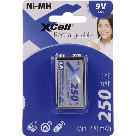 Ni-MH pile rechargeable (9V) 250 mAh 1 pc